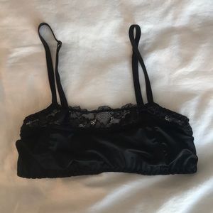 Urban Outfitters Black Satin & Lace Bralette